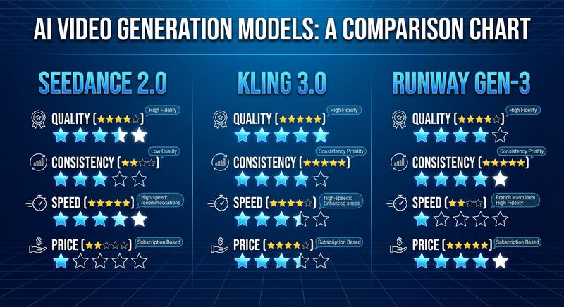 AI 视频模型横评:Seedance 2.0 vs Kling vs Runway